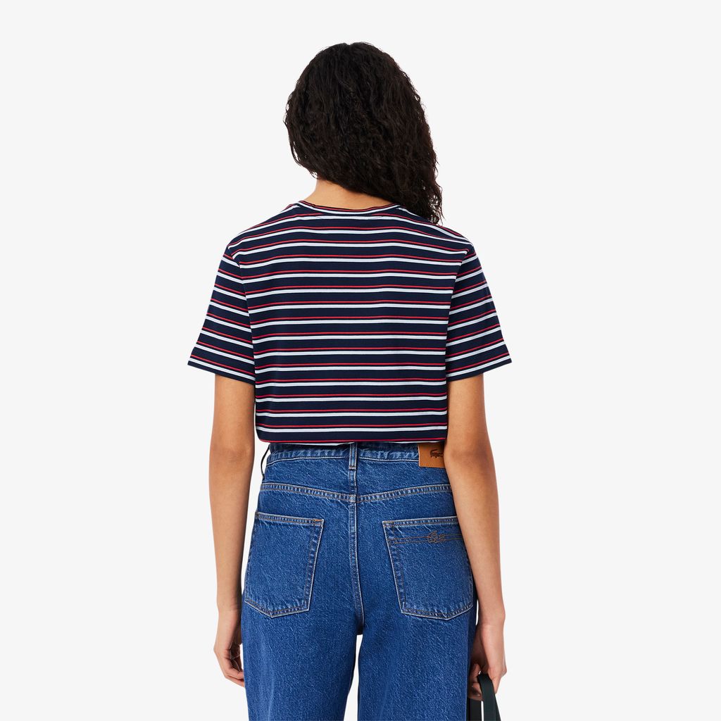 Áo Thun Lacoste Nữ Chất Liệu Cotton Họa Tiết Sọc