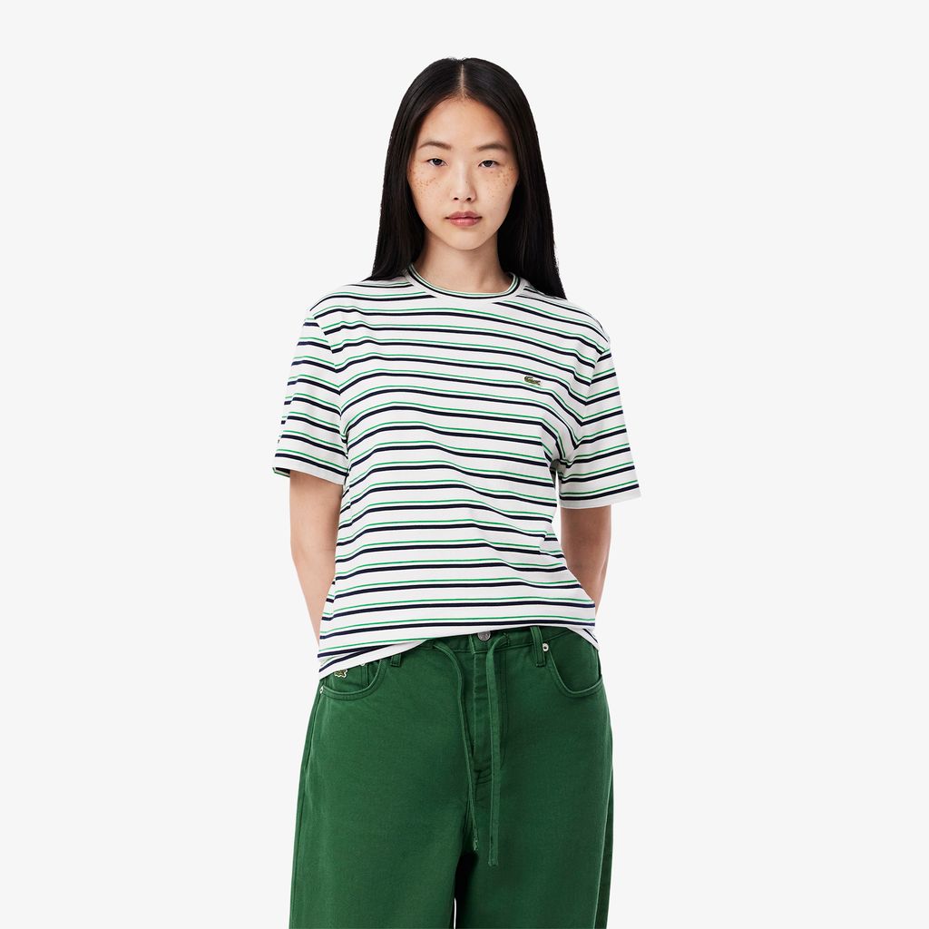 Áo Thun Lacoste Nữ Chất Liệu Cotton Họa Tiết Sọc