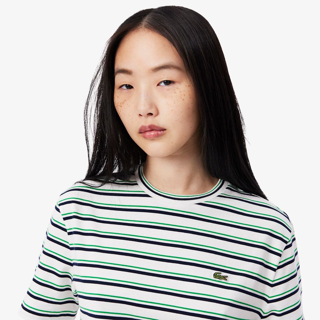 Áo Thun Lacoste Nữ Chất Liệu Cotton Họa Tiết Sọc