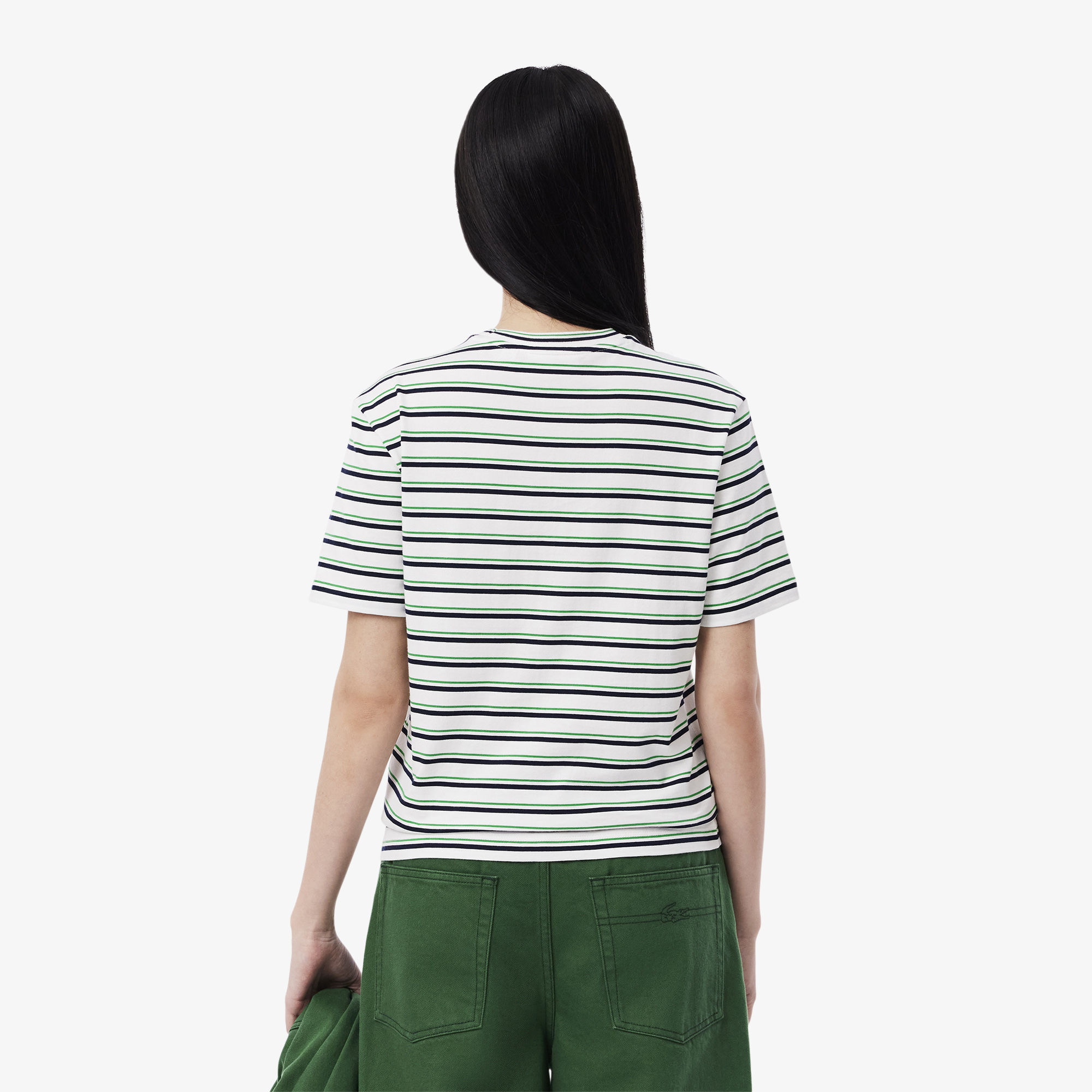 Áo Thun Lacoste Nữ Chất Liệu Cotton Họa Tiết Sọc