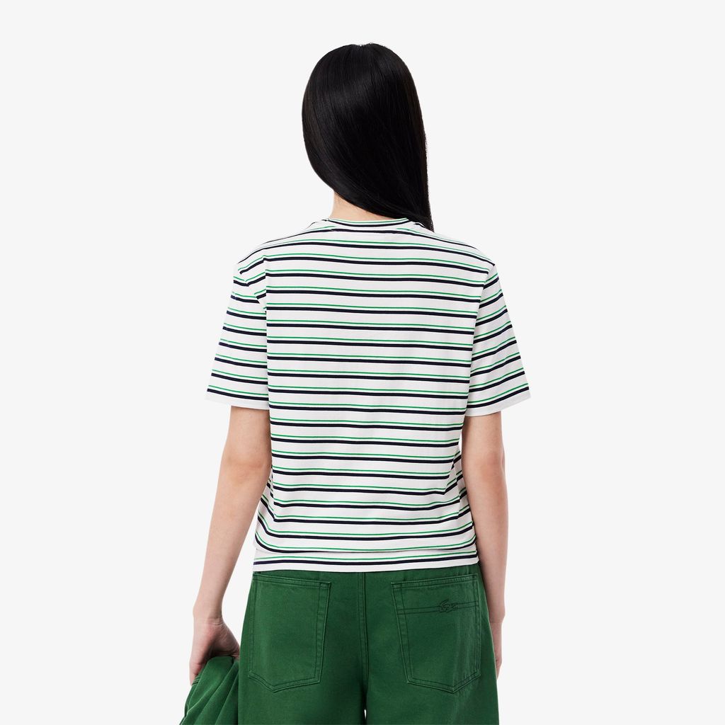Áo Thun Lacoste Nữ Chất Liệu Cotton Họa Tiết Sọc