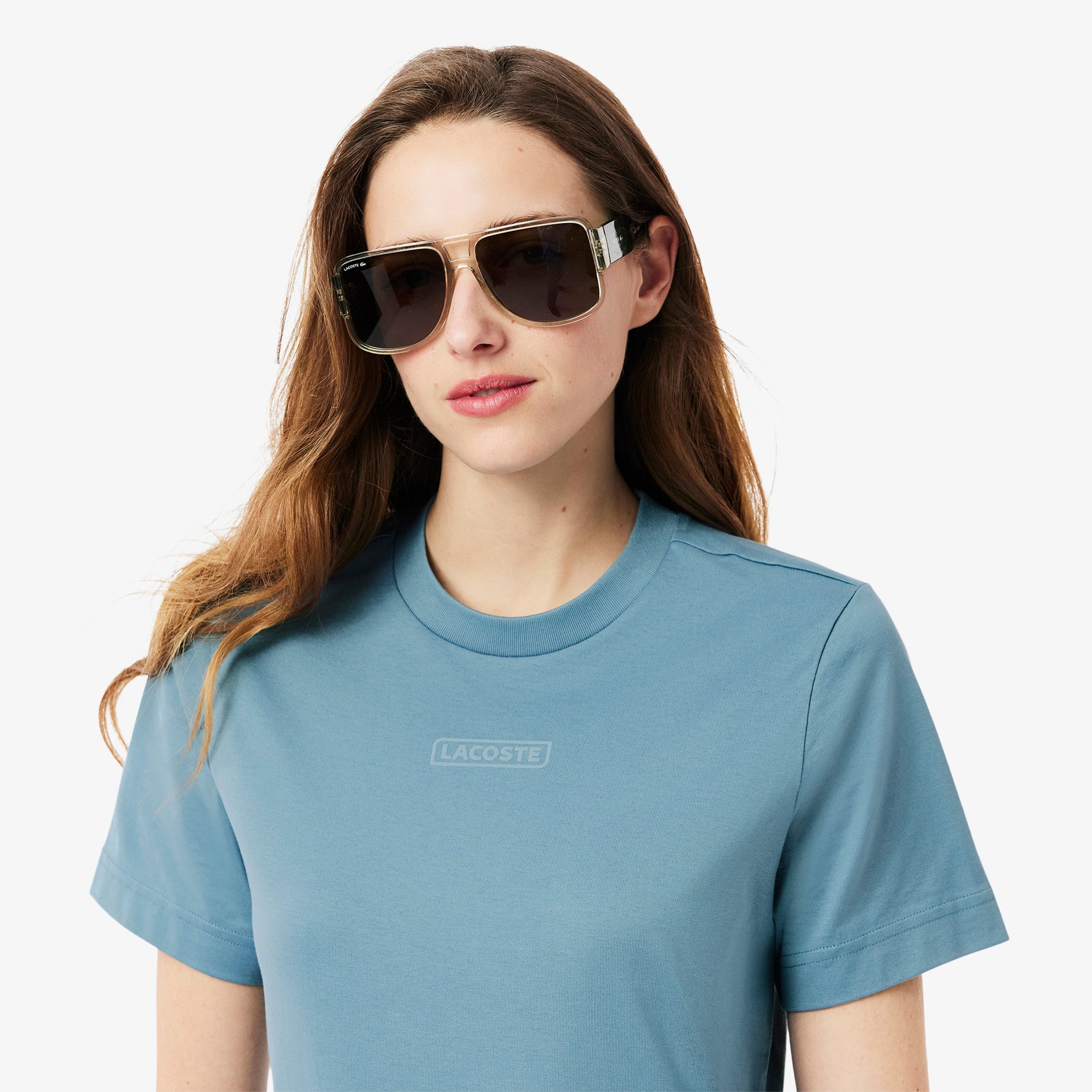Áo Thun Lacoste Nữ Chất Liệu Cotton Họa Tiết In