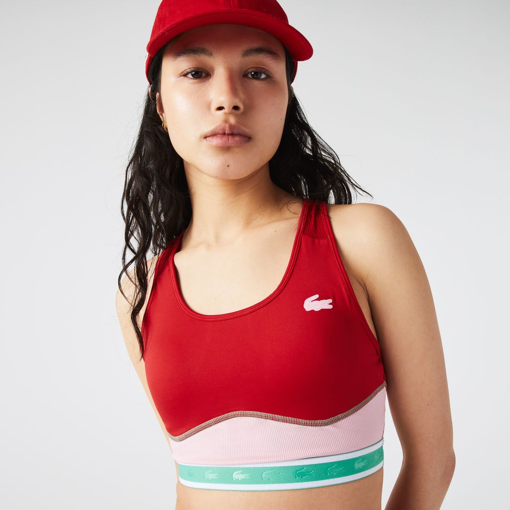 Áo Bra Thể Thao Lacoste Nữ Có Dây Bắt Chéo