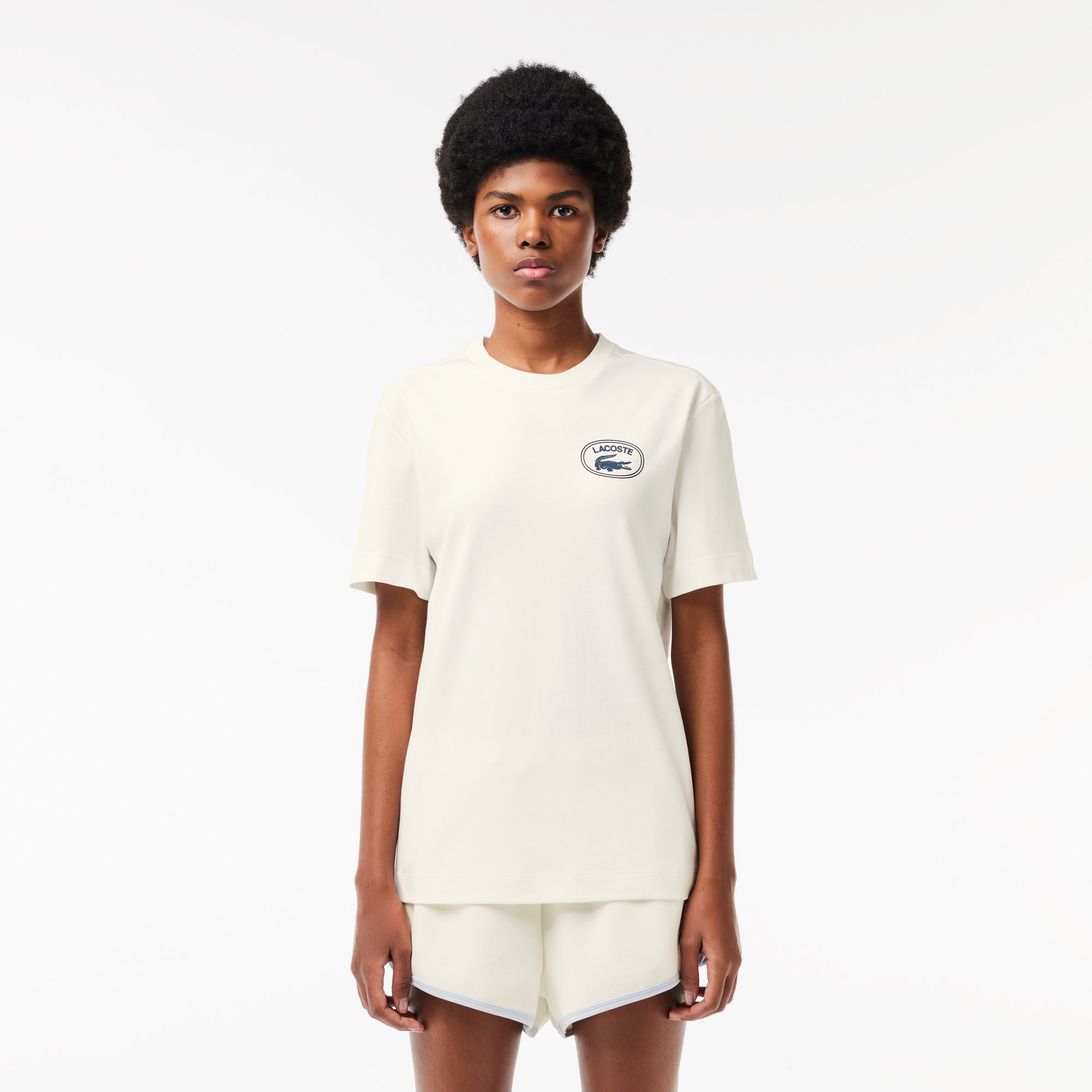 Áo Thun Lacoste Nữ Chất Liệu Cotton Họa Tiết In