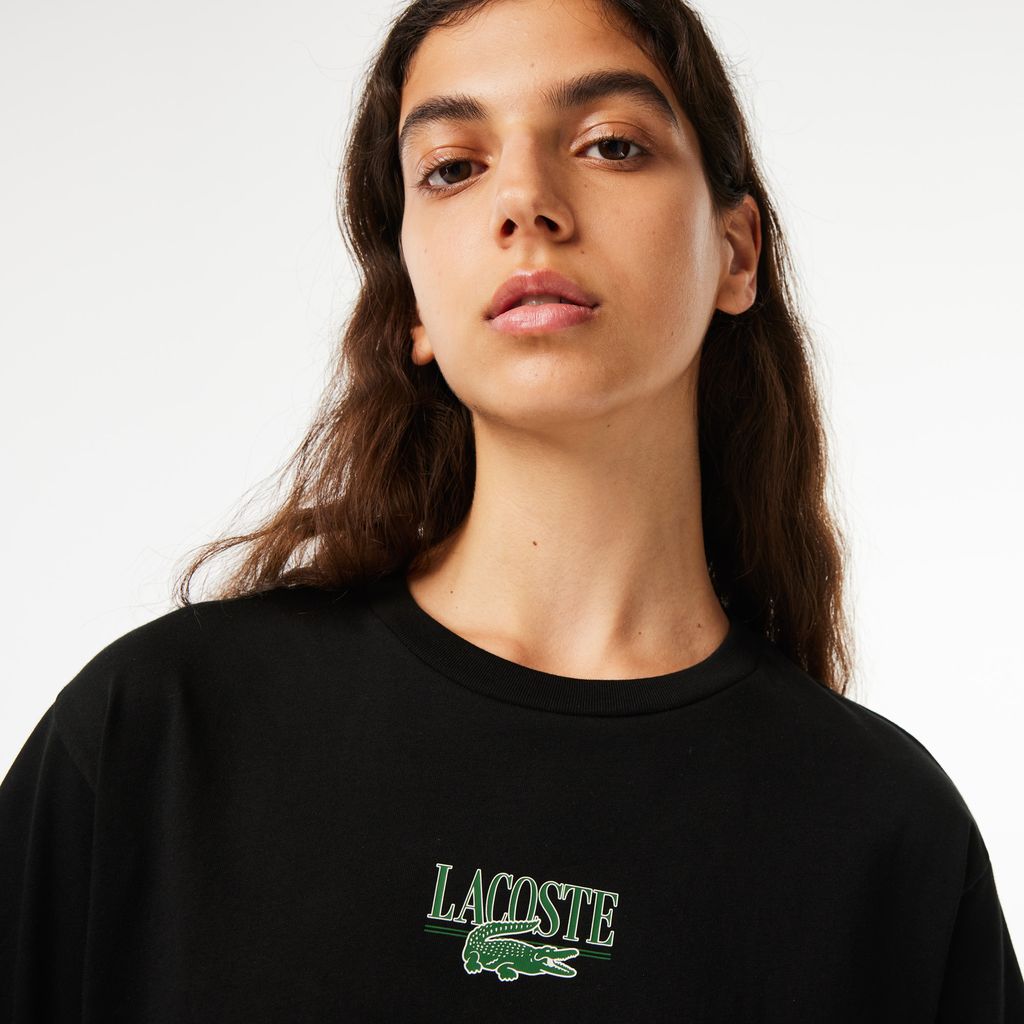 Áo Thun Lacoste Nữ Chất Liệu Cotton Jersey Họa Tiết In