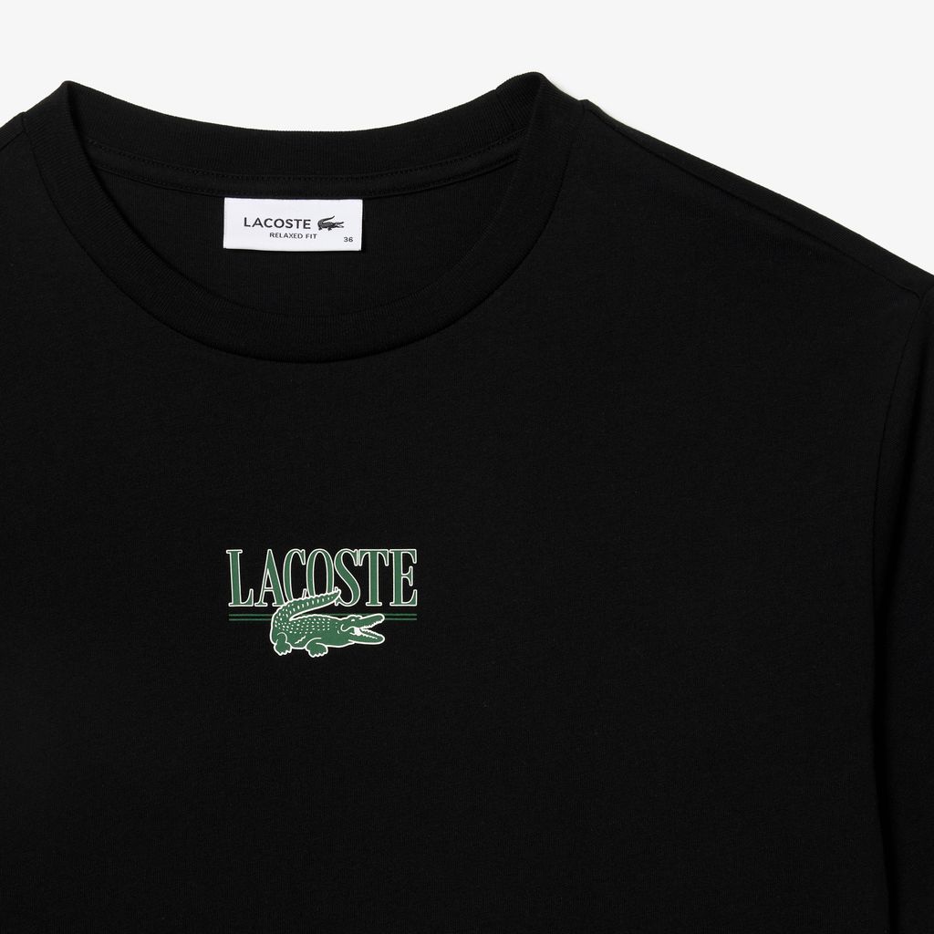 Áo Thun Lacoste Nữ Dáng Rộng Chất Liệu Cotton Họa Tiết In