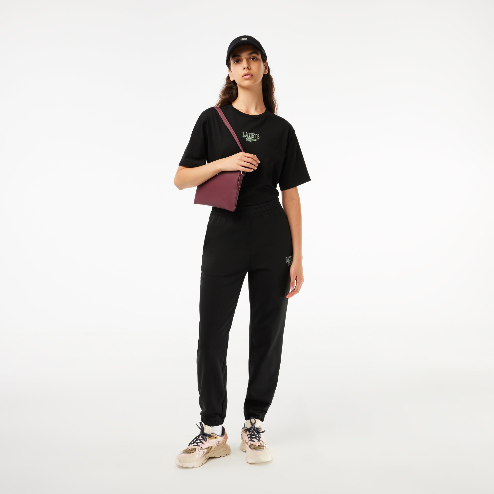 Áo Thun Lacoste Nữ Dáng Rộng Chất Liệu Cotton Họa Tiết In