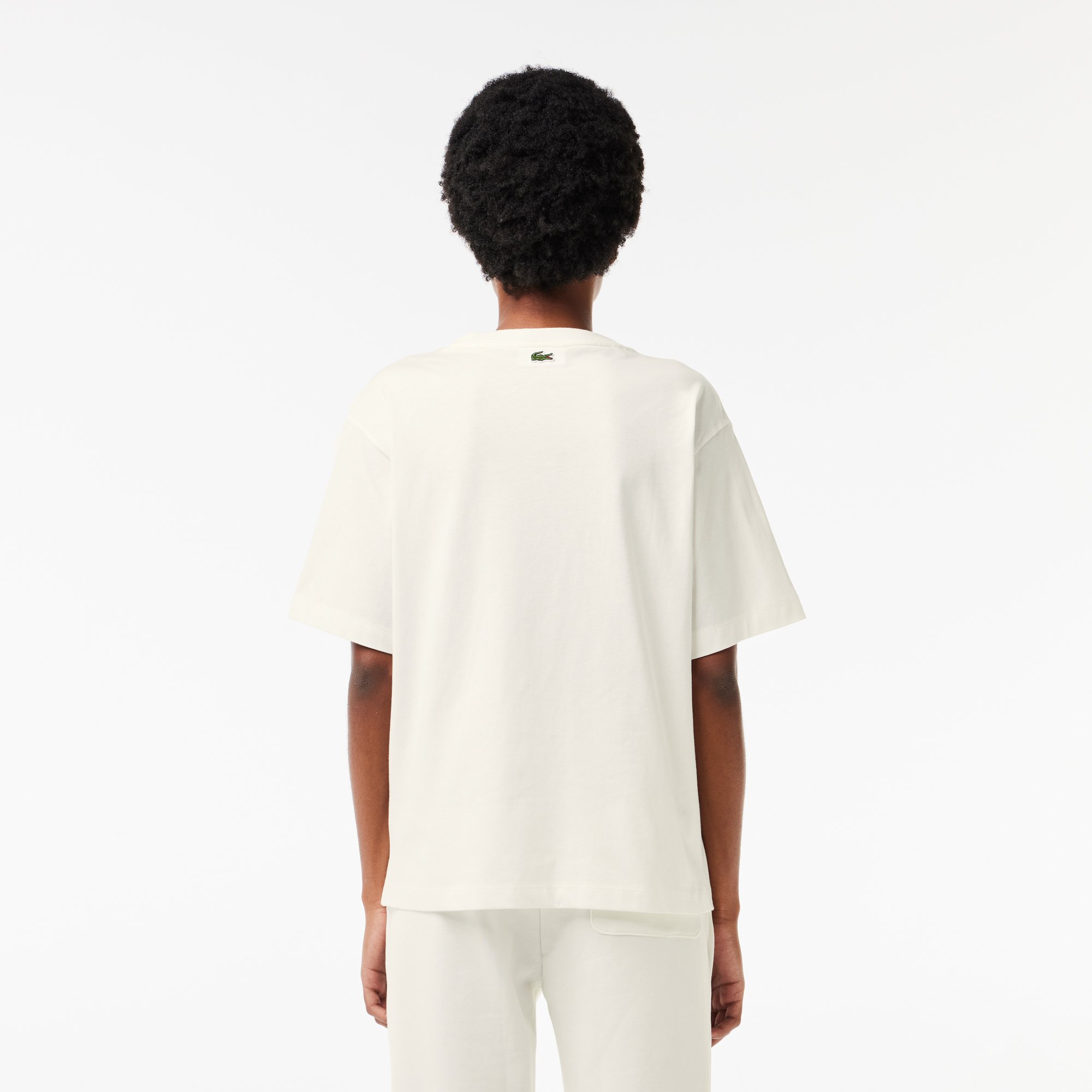 Áo Thun Lacoste Nữ Dáng Rộng Chất Liệu Cotton Họa Tiết In