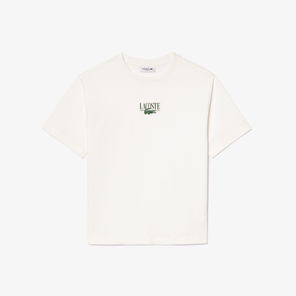 Áo Thun Lacoste Nữ Dáng Rộng Chất Liệu Cotton Họa Tiết In