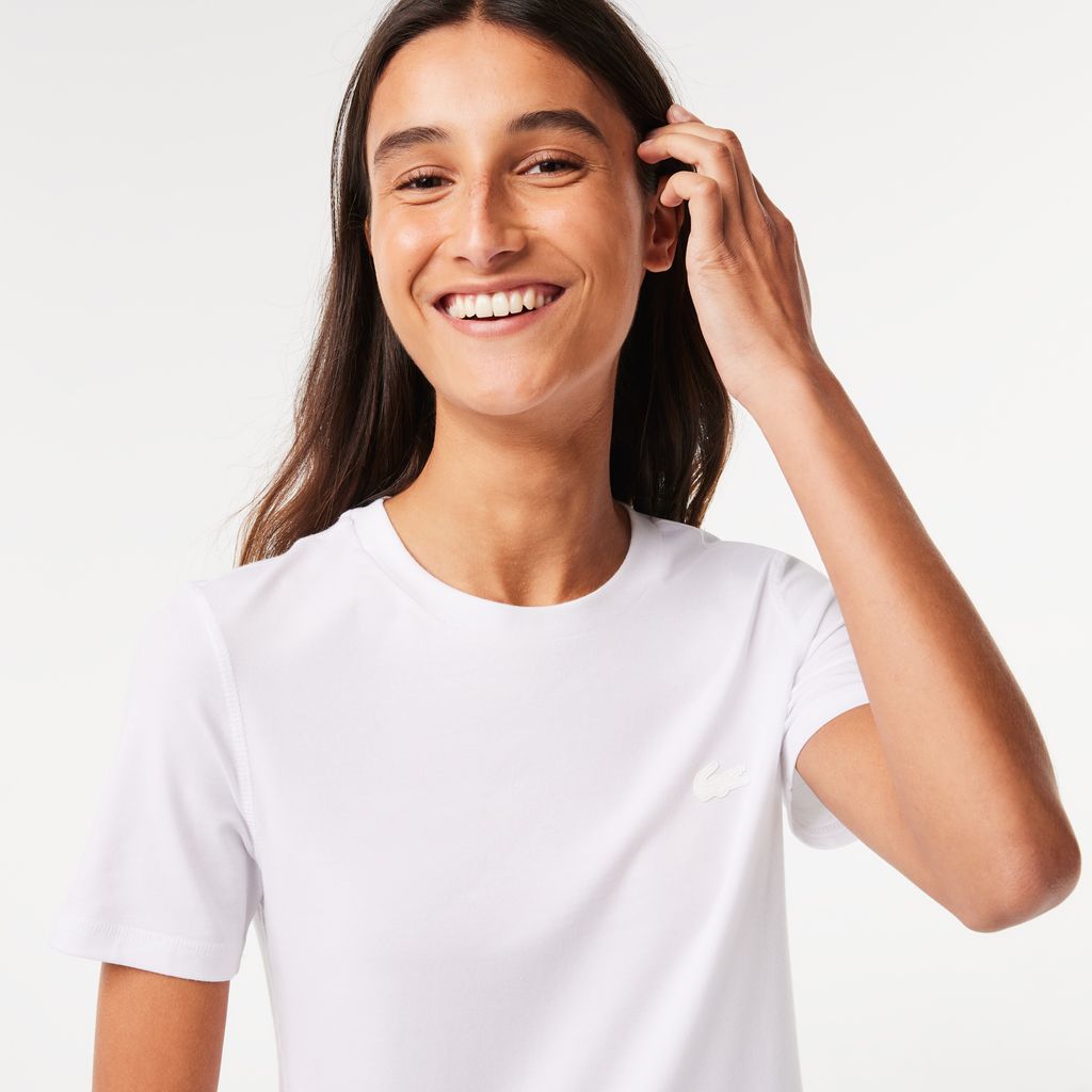 Áo Thun Lacoste Nữ Cổ Tròn Chất Liệu Cotton Blend