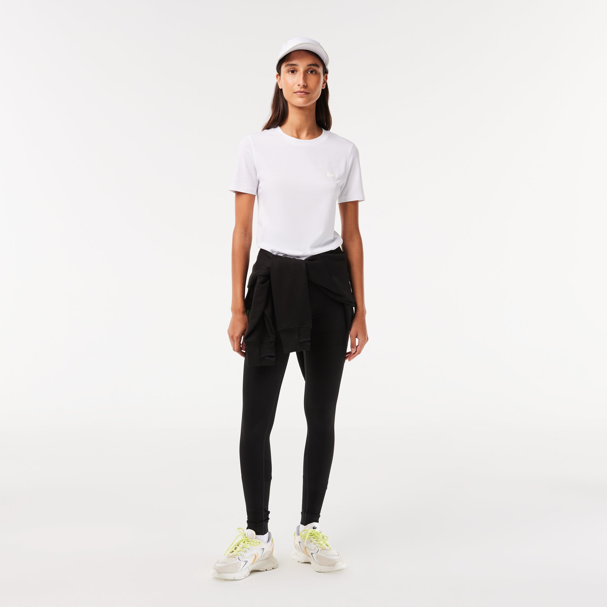 Áo Thun Lacoste Nữ Cổ Tròn Chất Liệu Cotton Blend