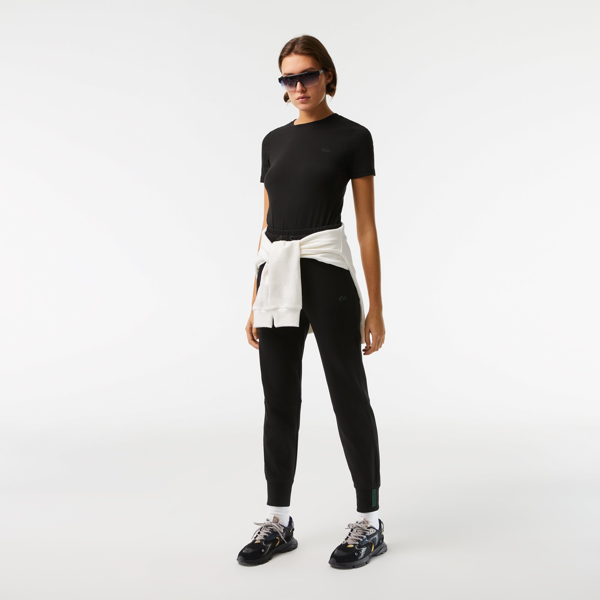 Áo Thun Lacoste Nữ Cổ Tròn Chất Liệu Cotton Blend