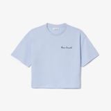 Áo Thun Lacoste Nữ Dáng Rộng Chất Liệu Cotton Có Huy Hiệu
