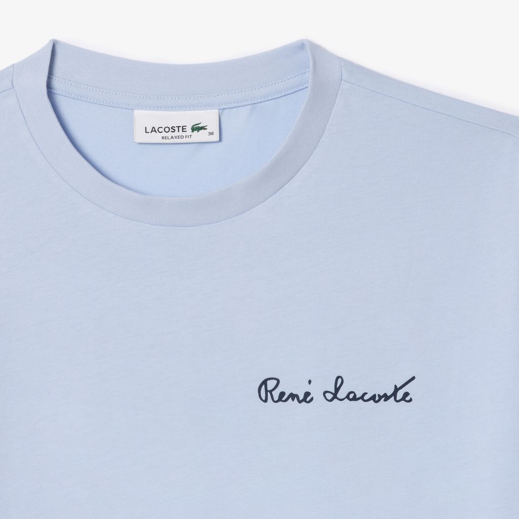 Áo Thun Lacoste Nữ Dáng Rộng Chất Liệu Cotton Có Huy Hiệu