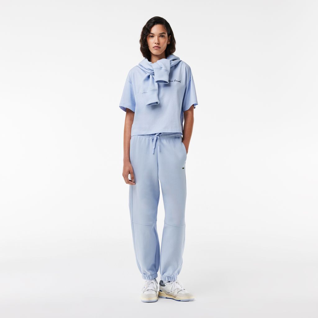 Áo Thun Lacoste Nữ Dáng Rộng Chất Liệu Cotton Có Huy Hiệu