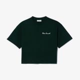 Áo Thun Lacoste Nữ Dáng Rộng Chất Liệu Cotton Có Huy Hiệu