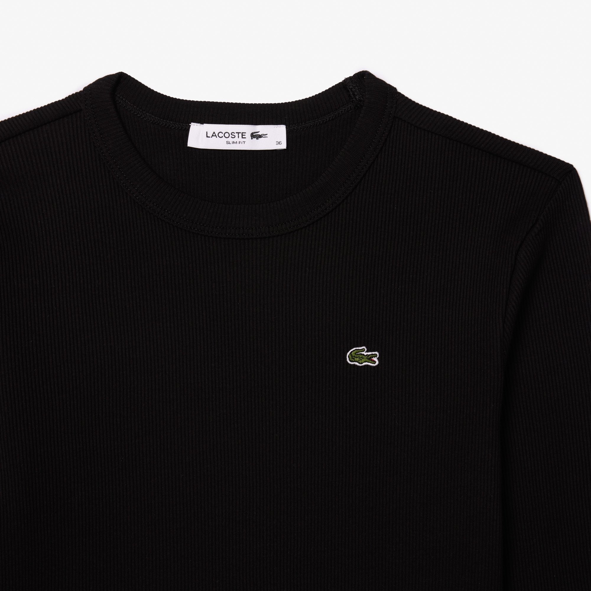 Áo Thun Lacoste Nữ Ôm Dáng Chất Liệu Cotton Gân