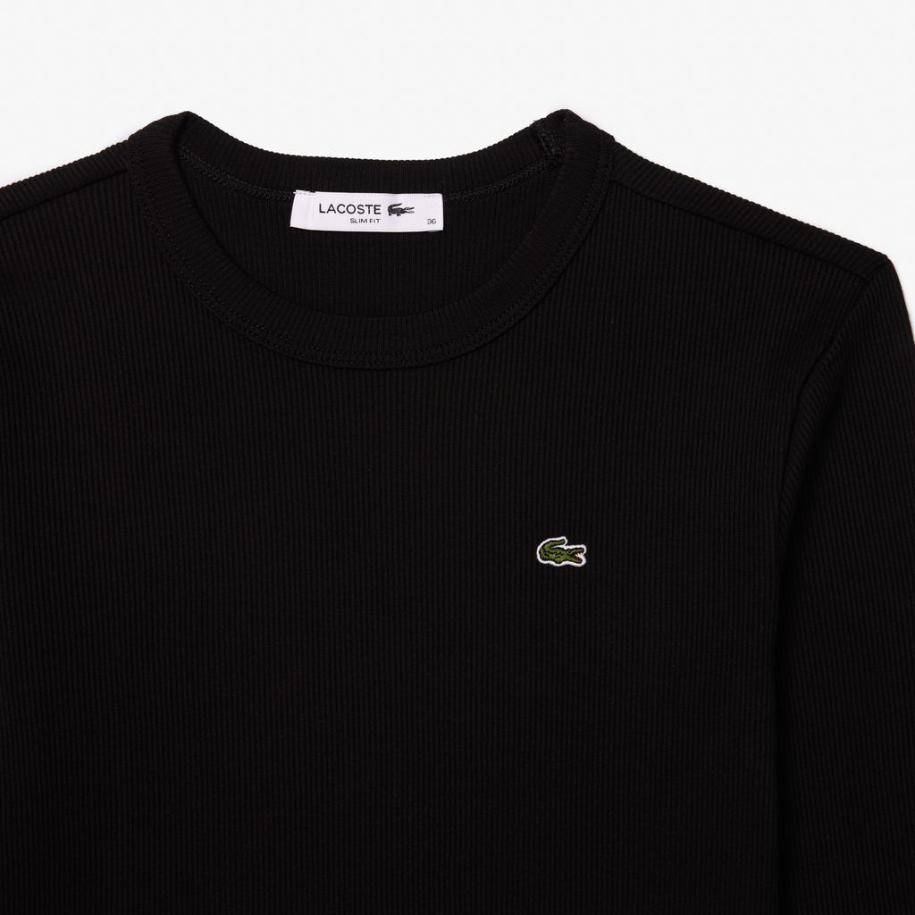 Áo Thun Lacoste Nữ Ôm Dáng Chất Liệu Cotton Gân
