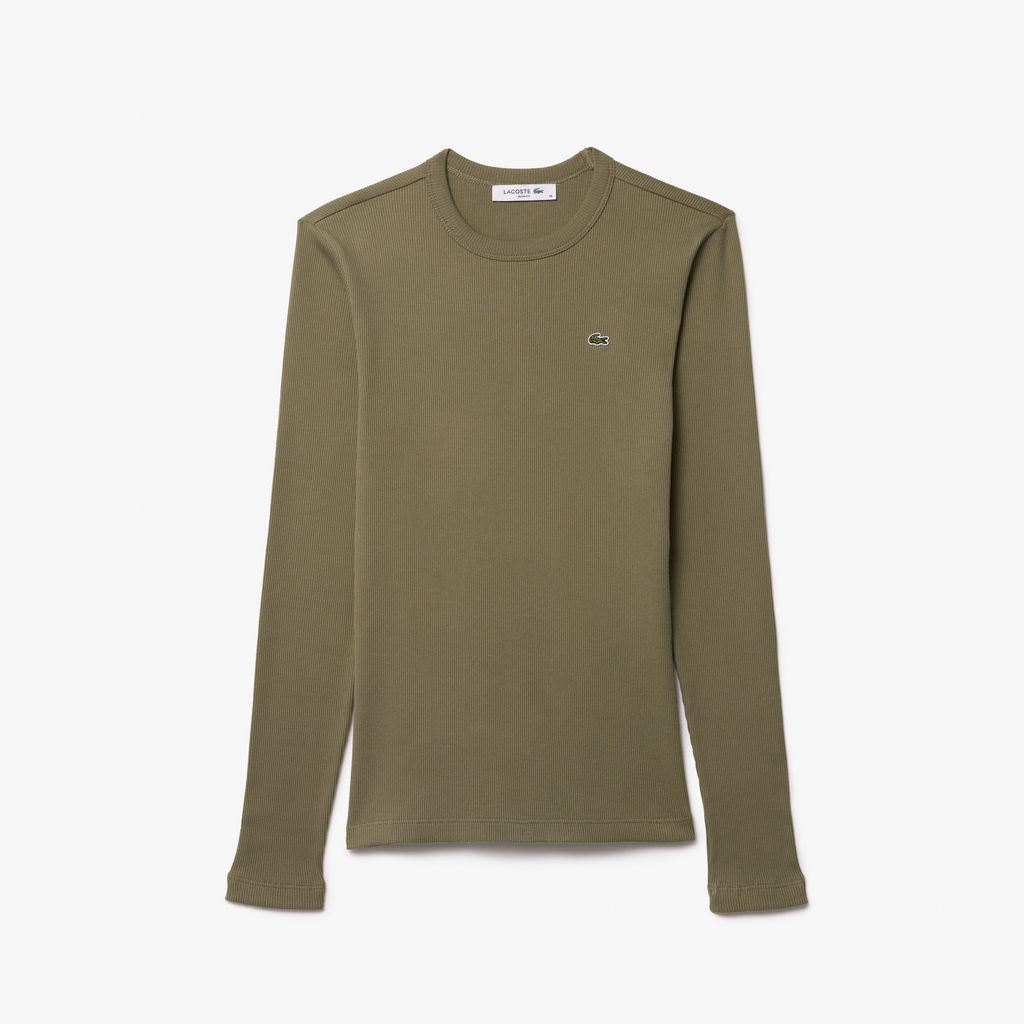 Áo Thun Lacoste Nữ Ôm Dáng Chất Liệu Cotton Gân