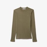 Áo Thun Lacoste Nữ Ôm Dáng Chất Liệu Cotton Gân