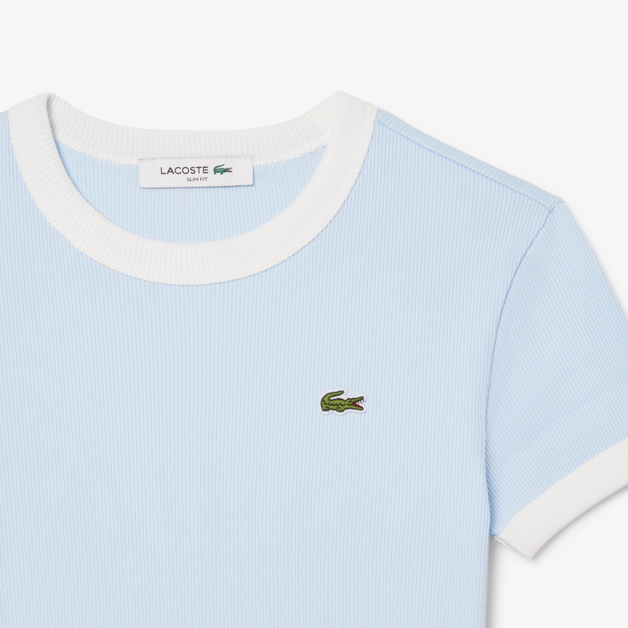 Áo Thun Lacoste Nữ Ôm Dáng Họa Tiết Phối Màu Nổi Bật