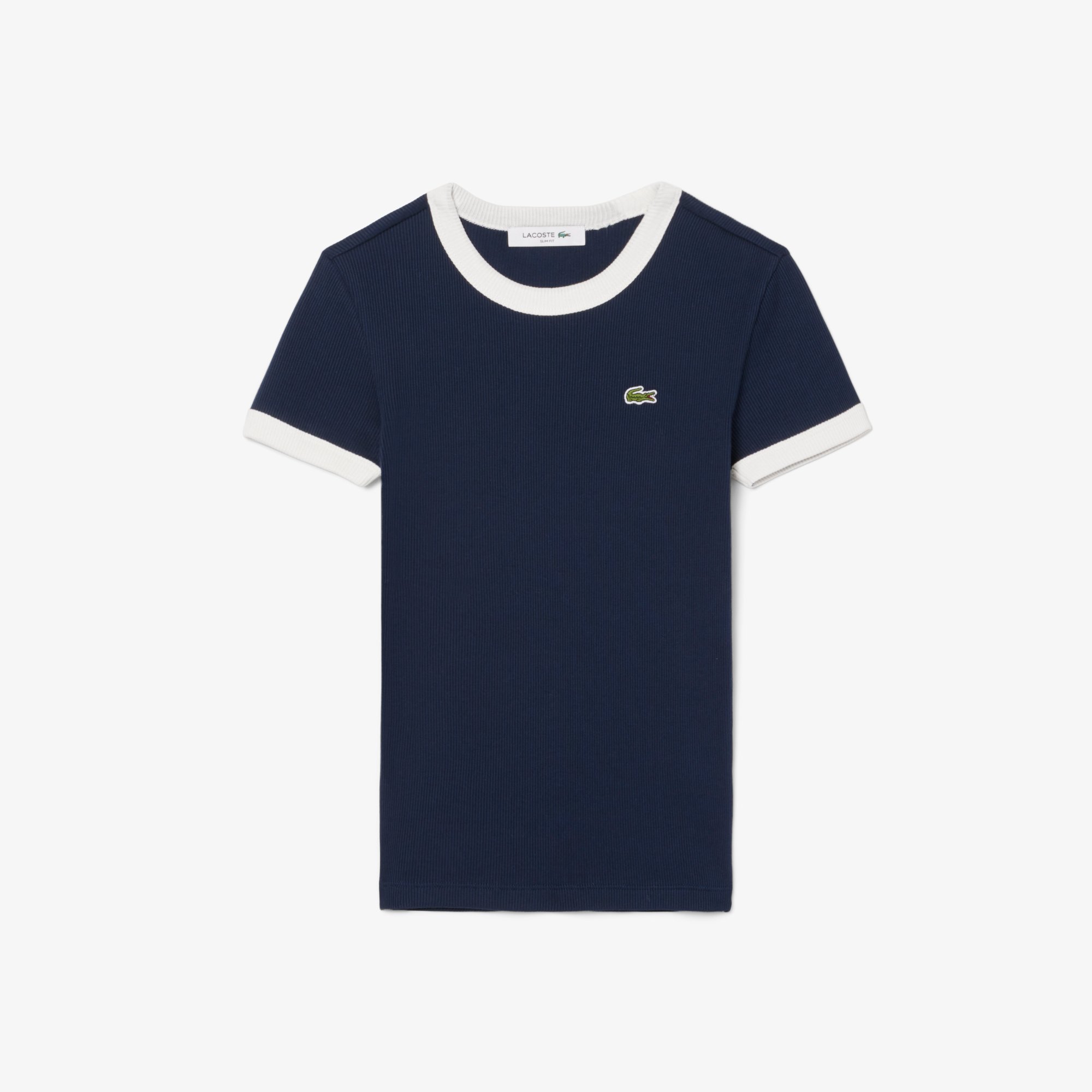 Áo Thun Lacoste Nữ Ôm Dáng Họa Tiết Phối Màu Nổi Bật