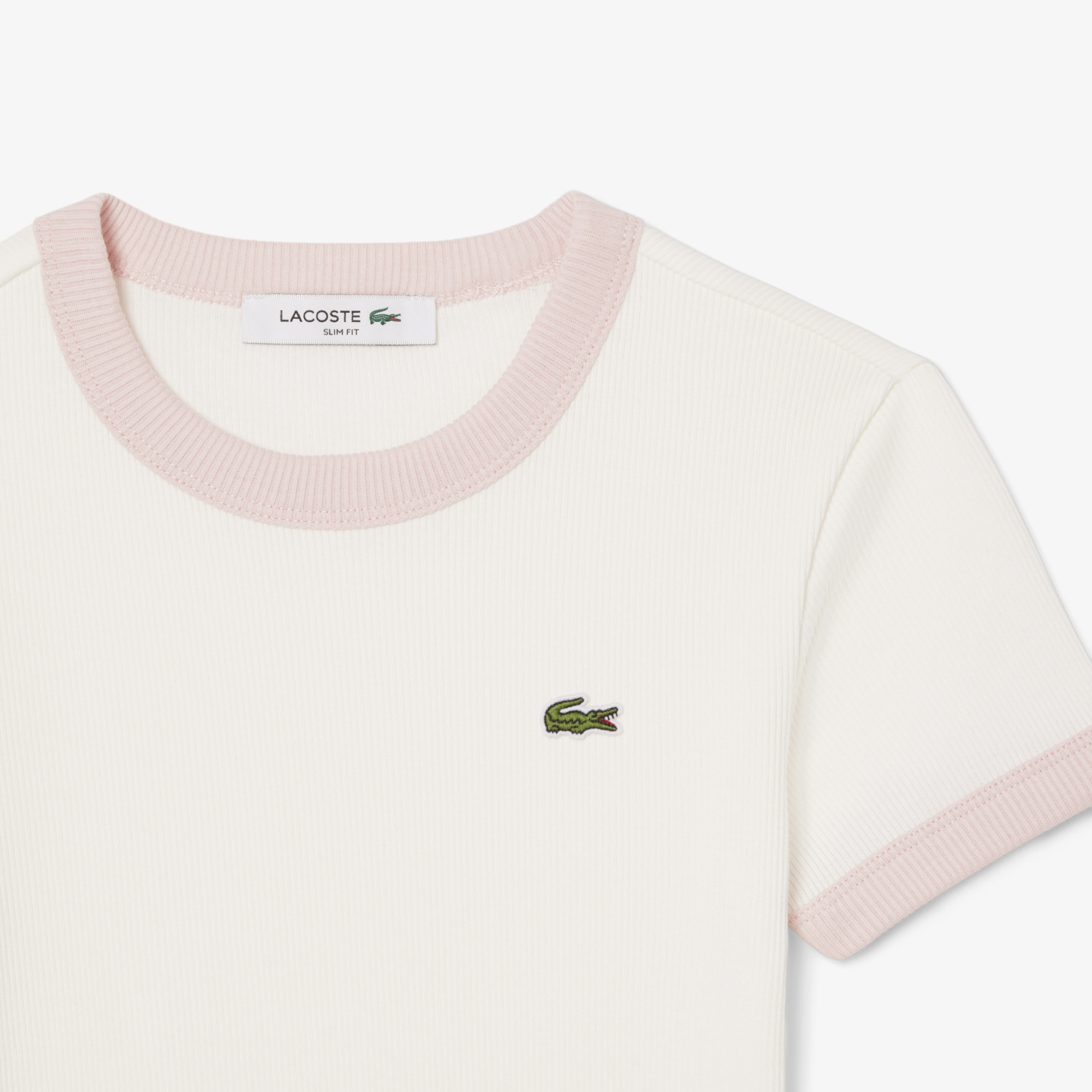 Áo Thun Lacoste Nữ Ôm Dáng Họa Tiết Phối Màu Nổi Bật