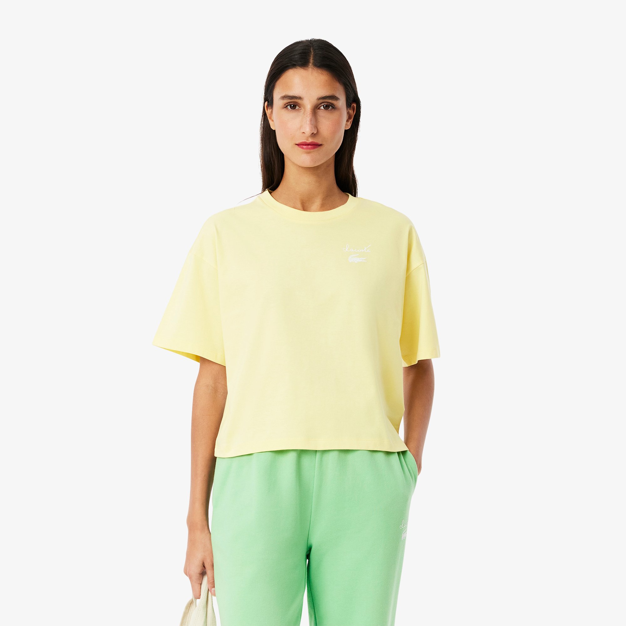 Áo Thun Lacoste Nữ Logo Chất Liệu Cotton Có Logo