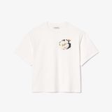 Áo Thun Lacoste Nữ Oversize Chất Liệu Cotton Họa Tiết In Hoa