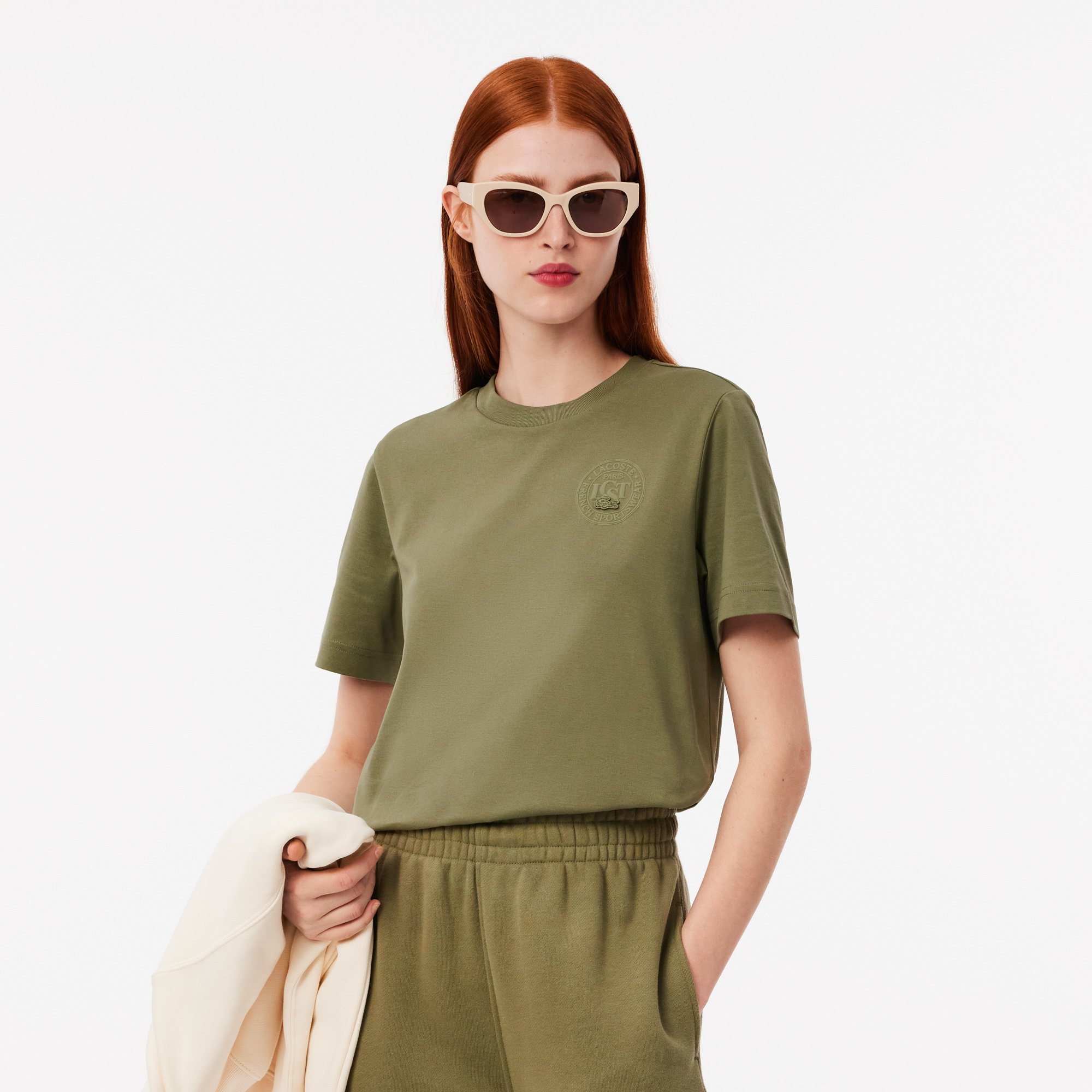 Áo Thun Lacoste Nữ Chất Liệu Cotton Họa Tiết In