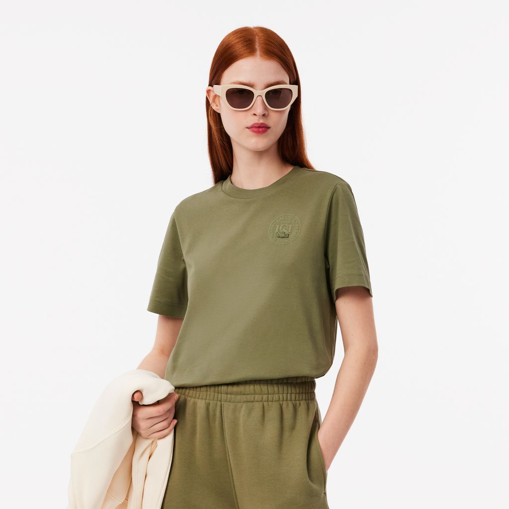 Áo Thun Lacoste Nữ Chất Liệu Cotton Họa Tiết In