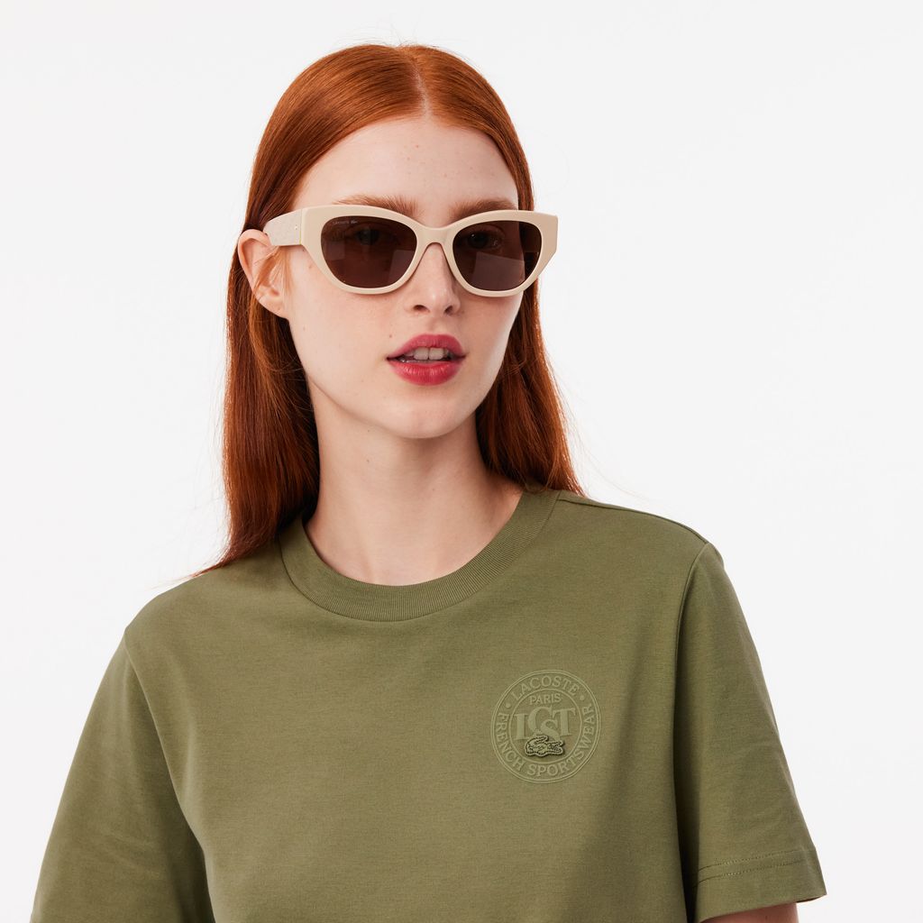 Áo Thun Lacoste Nữ Chất Liệu Cotton Họa Tiết In
