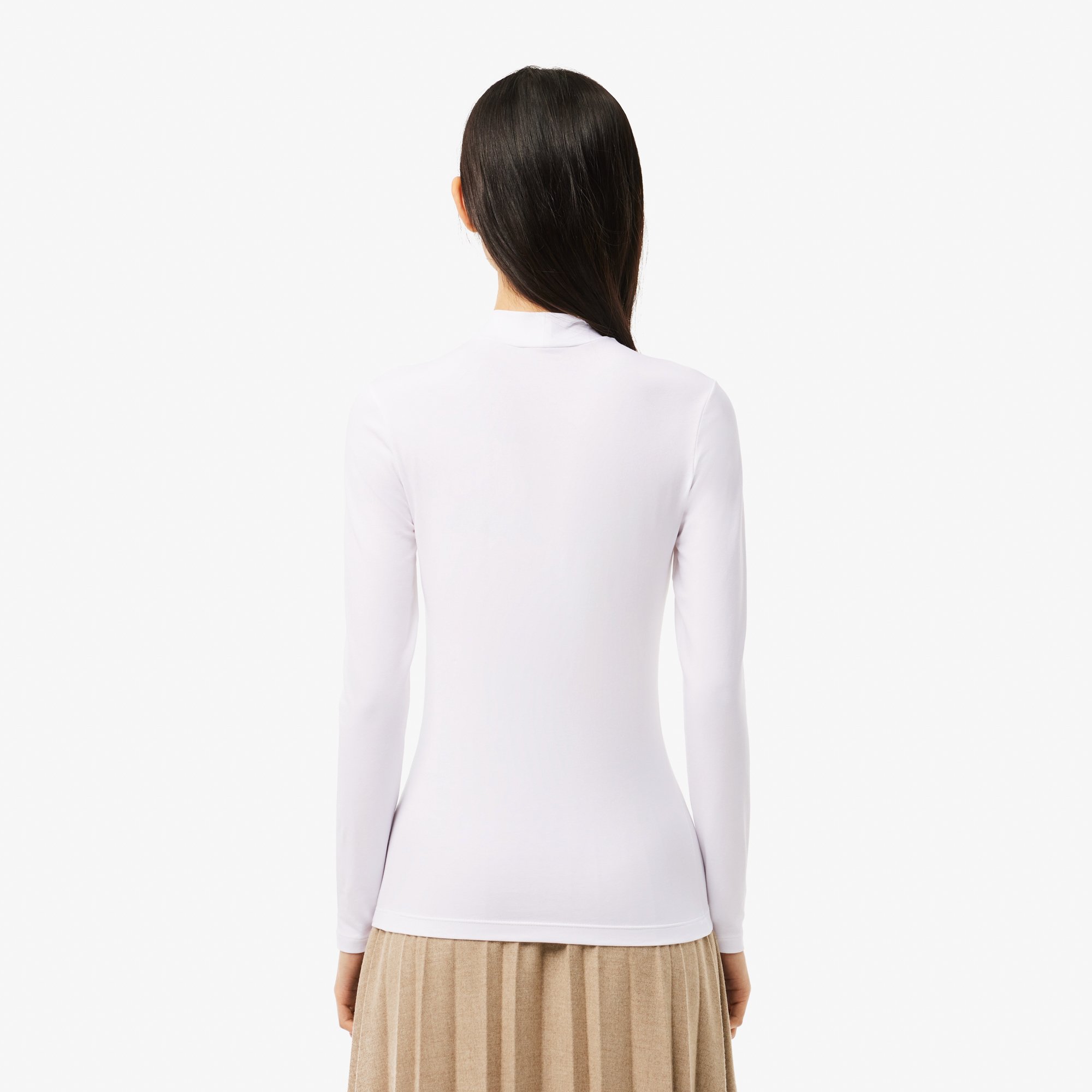 Áo Thun Lacoste Nữ Ôm Dáng Chất Liệu Cotton Co Dãn