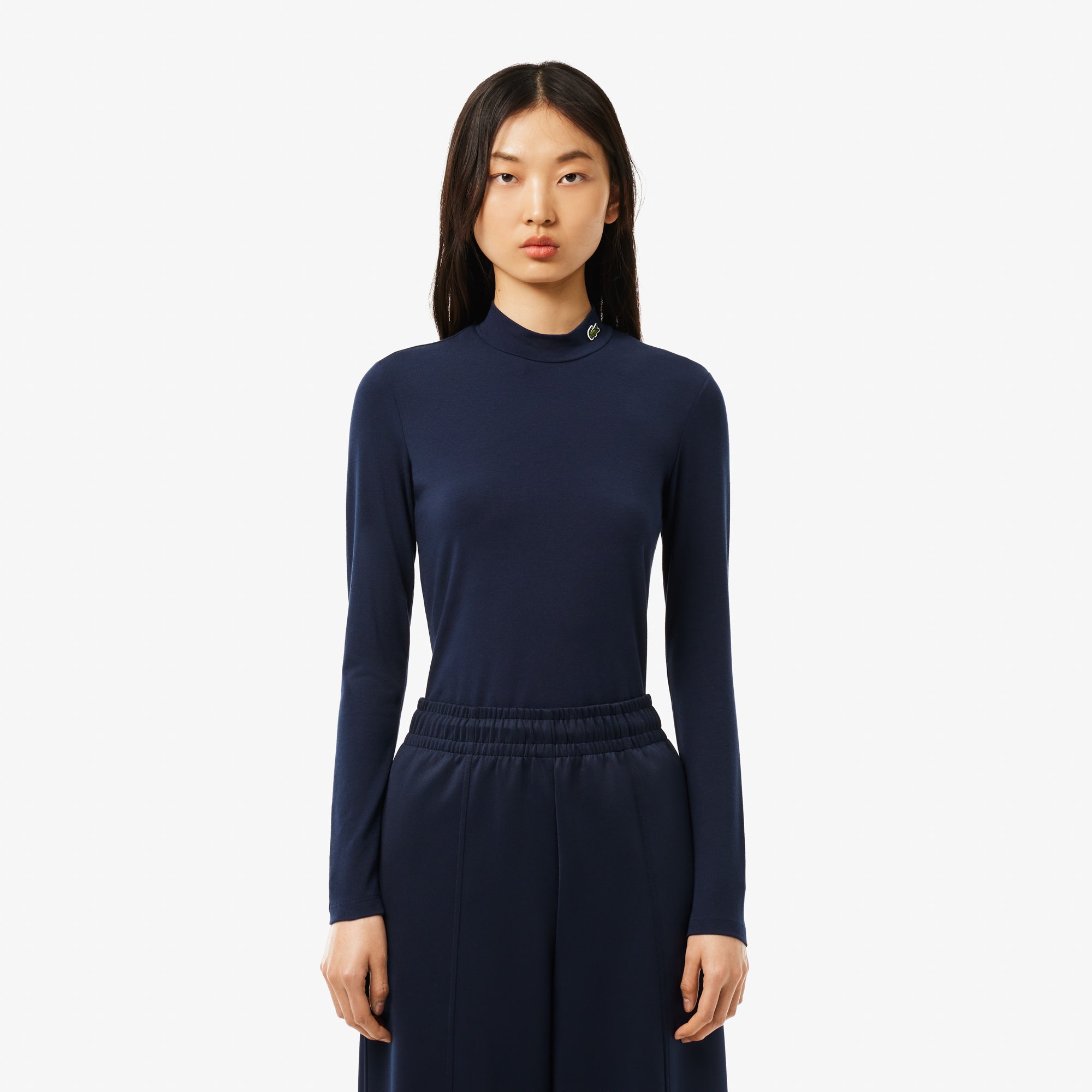 Áo Thun Lacoste Nữ Ôm Dáng Chất Liệu Cotton Co Dãn