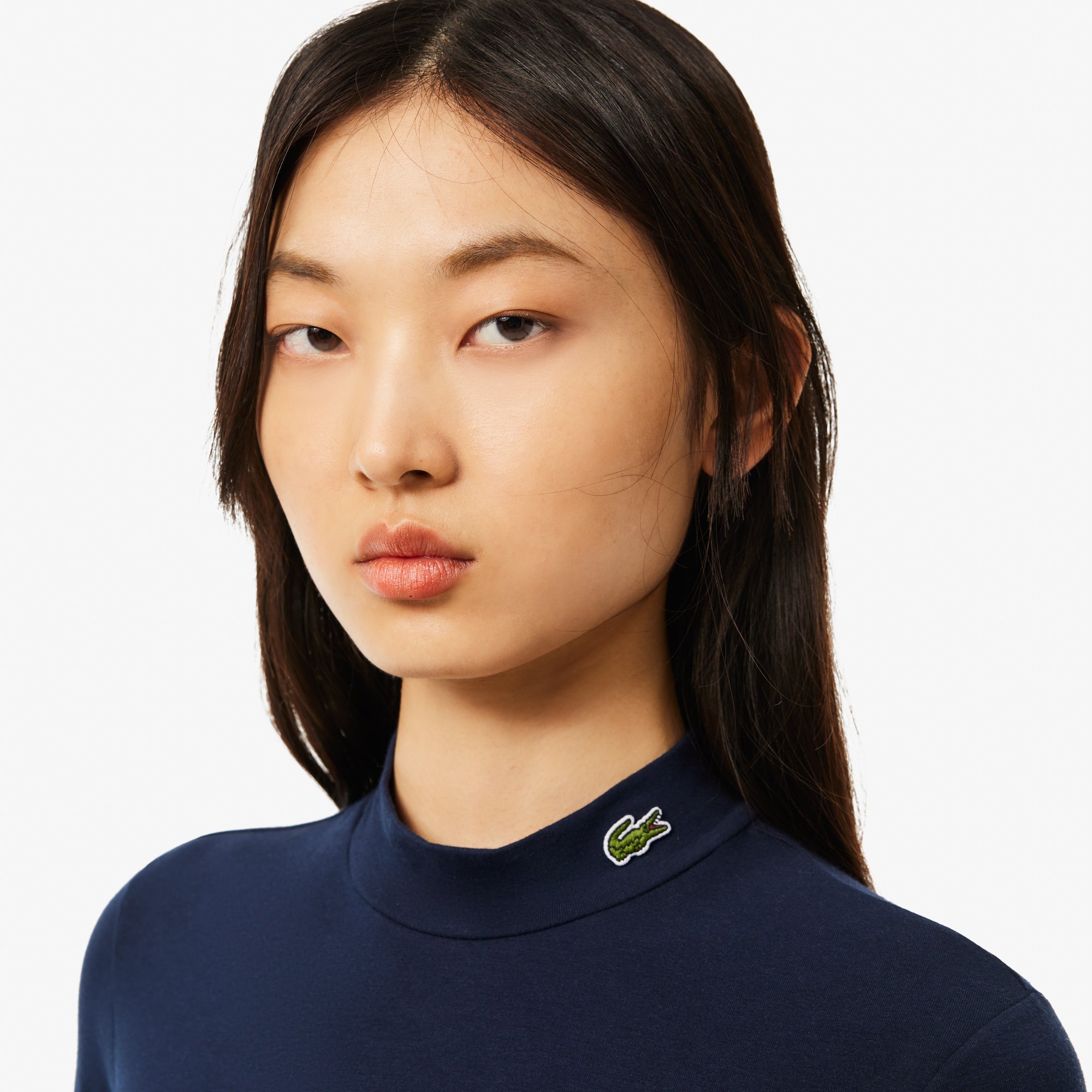 Áo Thun Lacoste Nữ Ôm Dáng Chất Liệu Cotton Co Dãn