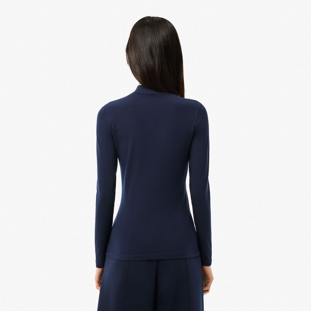 Áo Thun Lacoste Nữ Ôm Dáng Chất Liệu Cotton Co Dãn