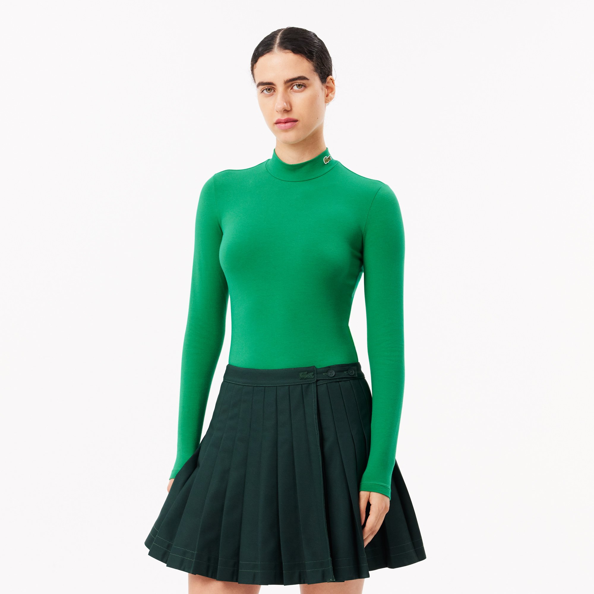 Áo Thun Lacoste Nữ Ôm Dáng Chất Liệu Cotton Co Dãn