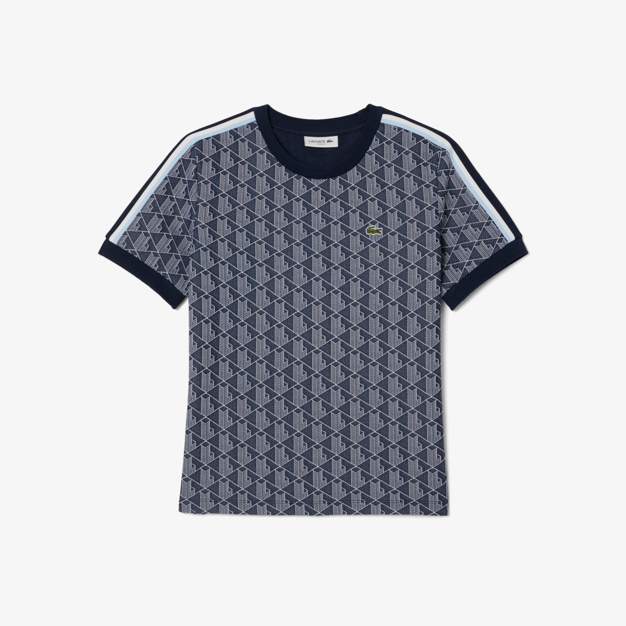 Áo Thun Lacoste Nữ Ôm Dáng Hoạt Tiết Jacquard Monogram