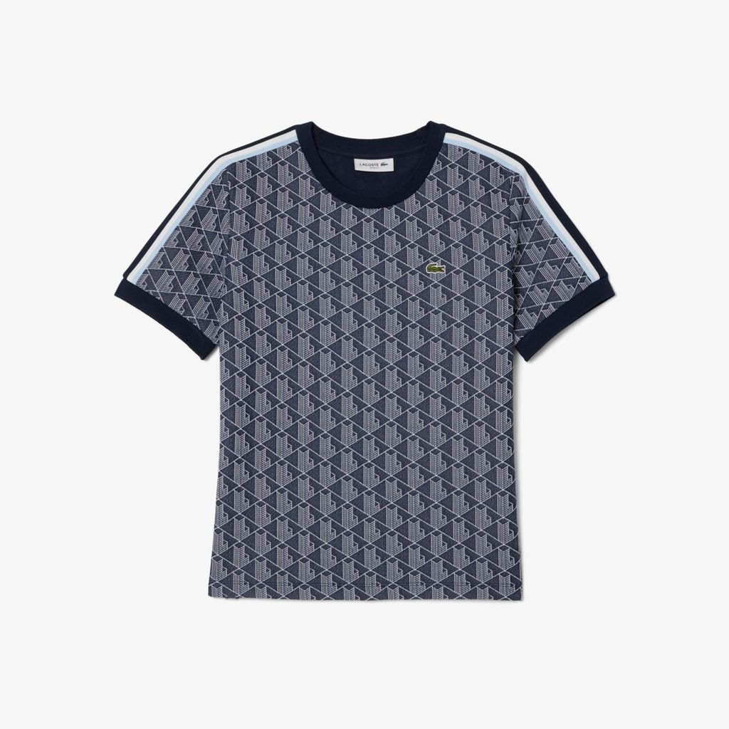 Áo Thun Lacoste Nữ Ôm Dáng Hoạt Tiết Jacquard Monogram