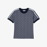 Áo Thun Lacoste Nữ Ôm Dáng Hoạt Tiết Jacquard Monogram