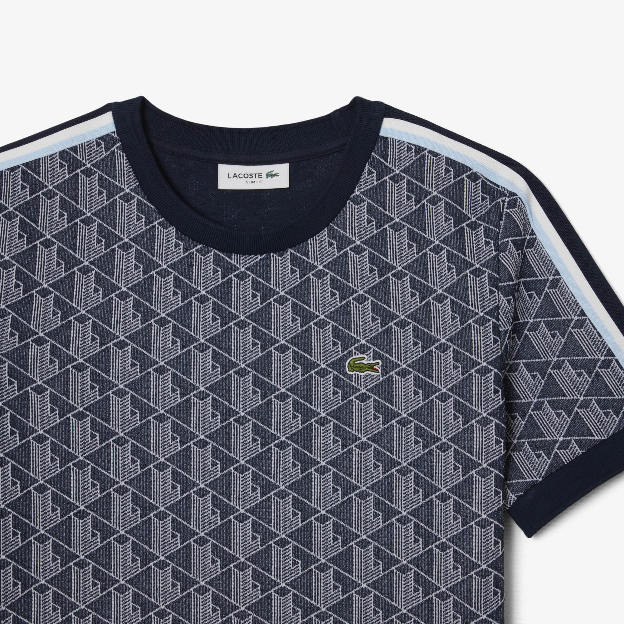 Áo Thun Lacoste Nữ Ôm Dáng Hoạt Tiết Jacquard Monogram