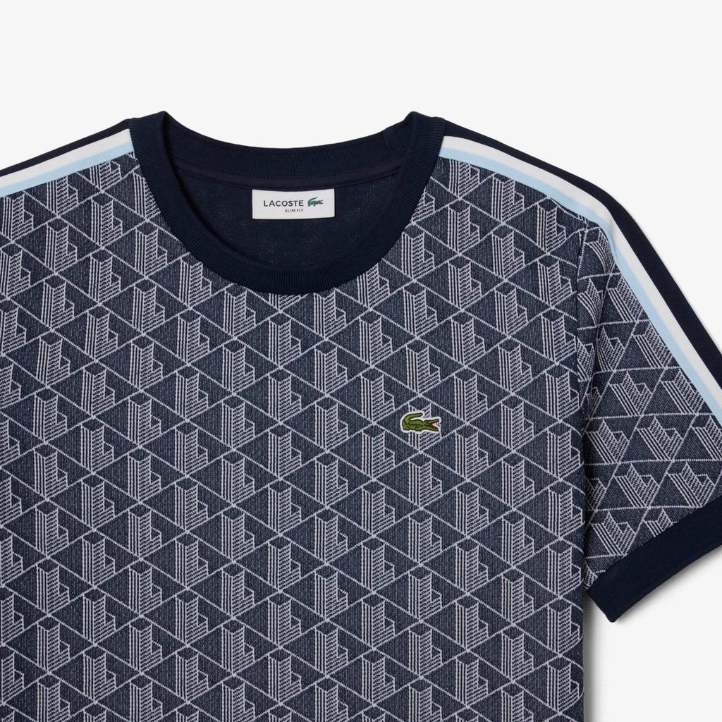 Áo Thun Lacoste Nữ Ôm Dáng Hoạt Tiết Jacquard Monogram