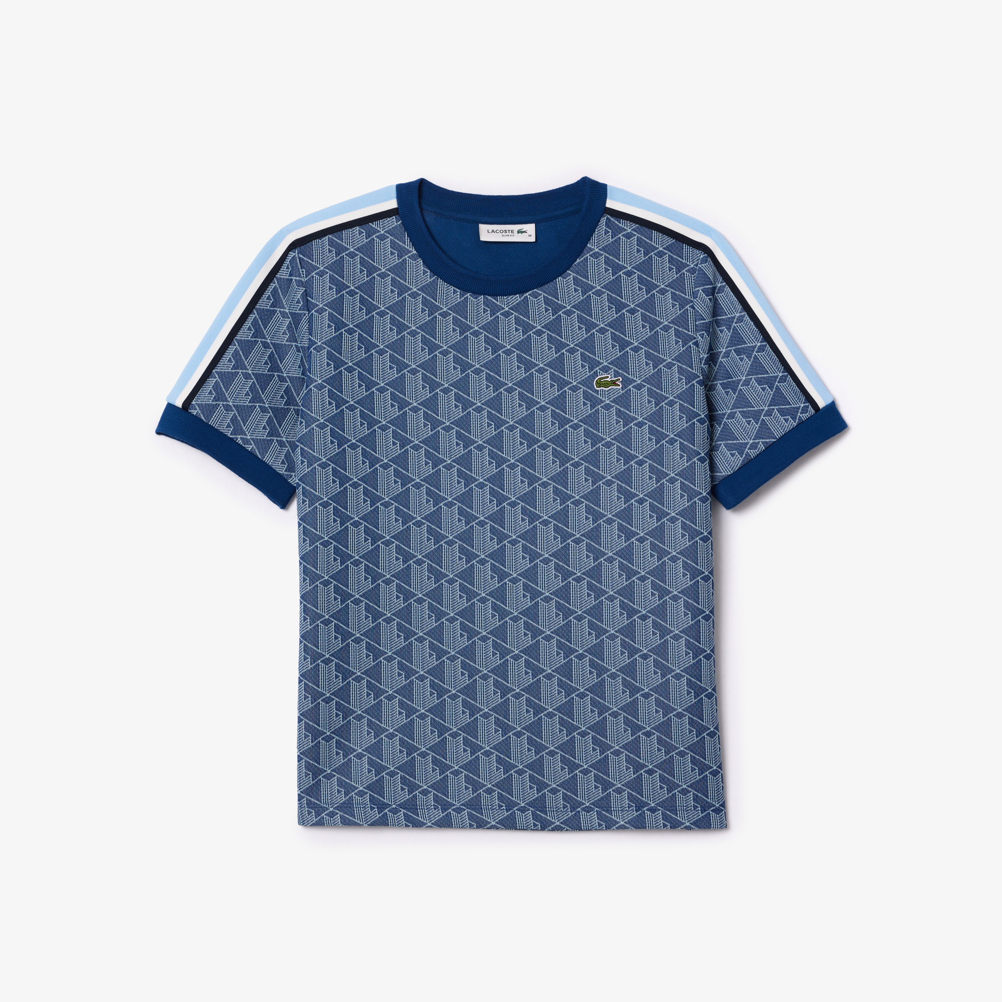 Áo Thun Lacoste Nữ Ôm Dáng Hoạt Tiết Jacquard Monogram
