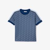 Áo Thun Lacoste Nữ Ôm Dáng Hoạt Tiết Jacquard Monogram