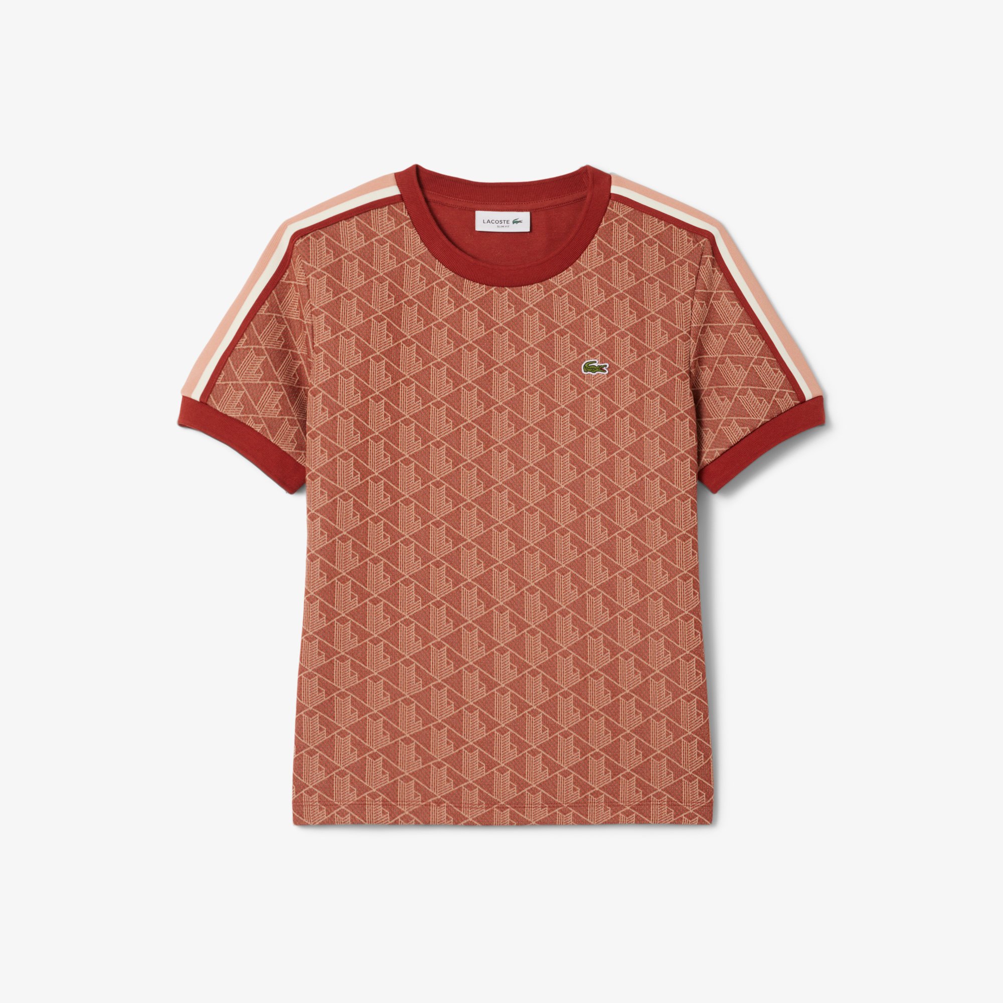 Áo Thun Lacoste Nữ Ôm Dáng Hoạt Tiết Jacquard Monogram