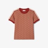 Áo Thun Lacoste Nữ Ôm Dáng Hoạt Tiết Jacquard Monogram