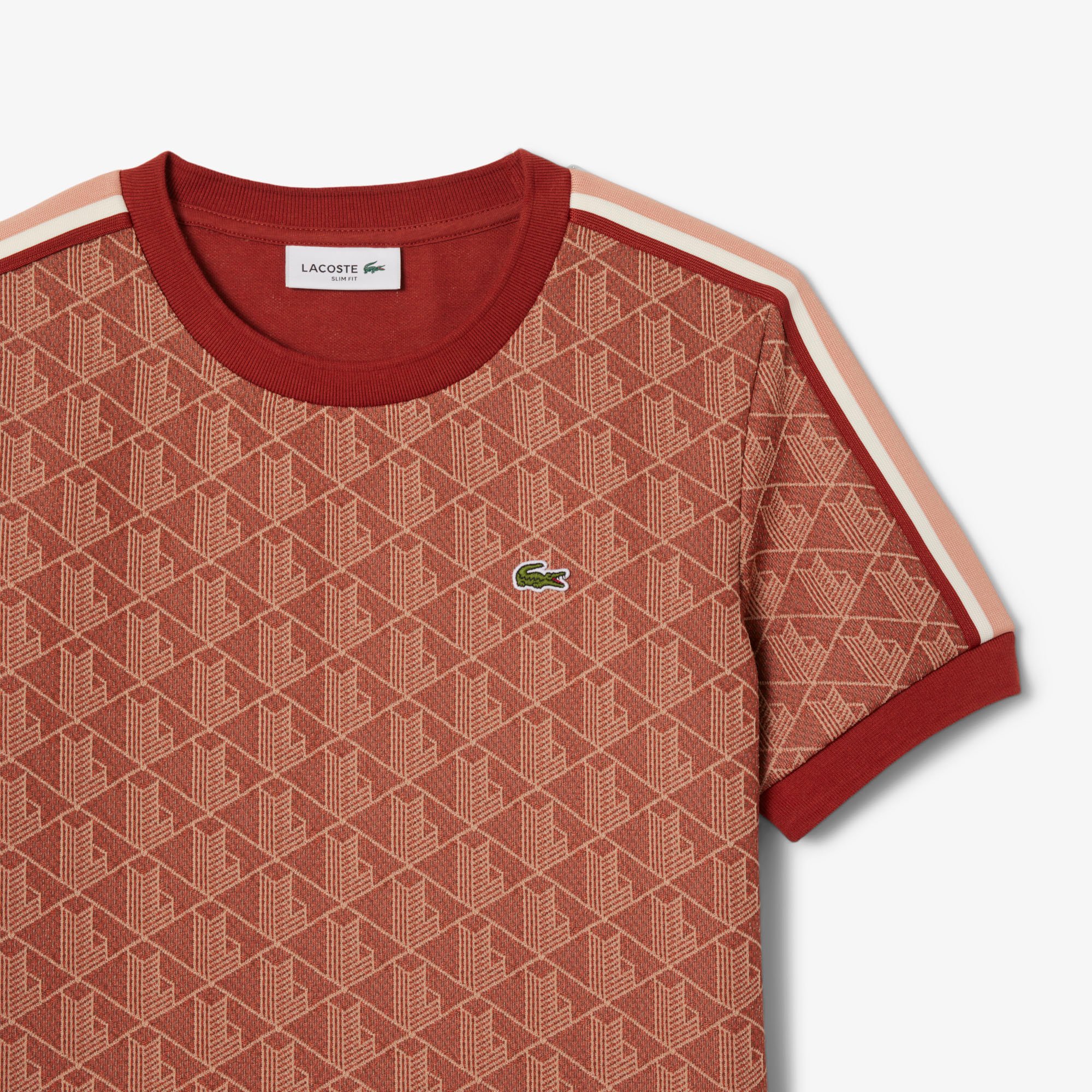 Áo Thun Lacoste Nữ Ôm Dáng Hoạt Tiết Jacquard Monogram