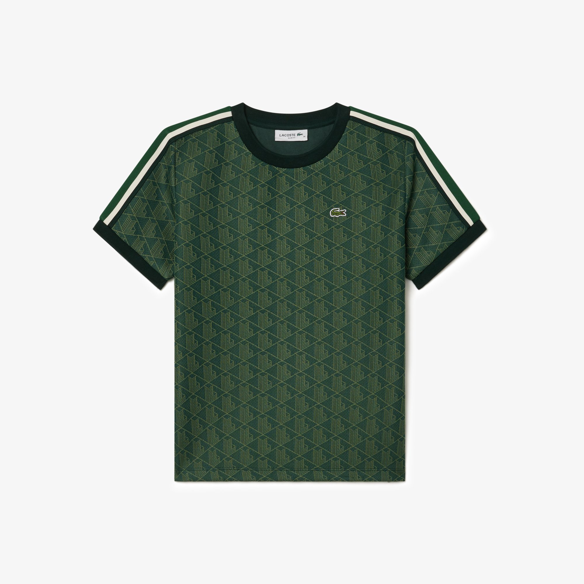 Áo Thun Lacoste Nữ Ôm Dáng Hoạt Tiết Jacquard Monogram
