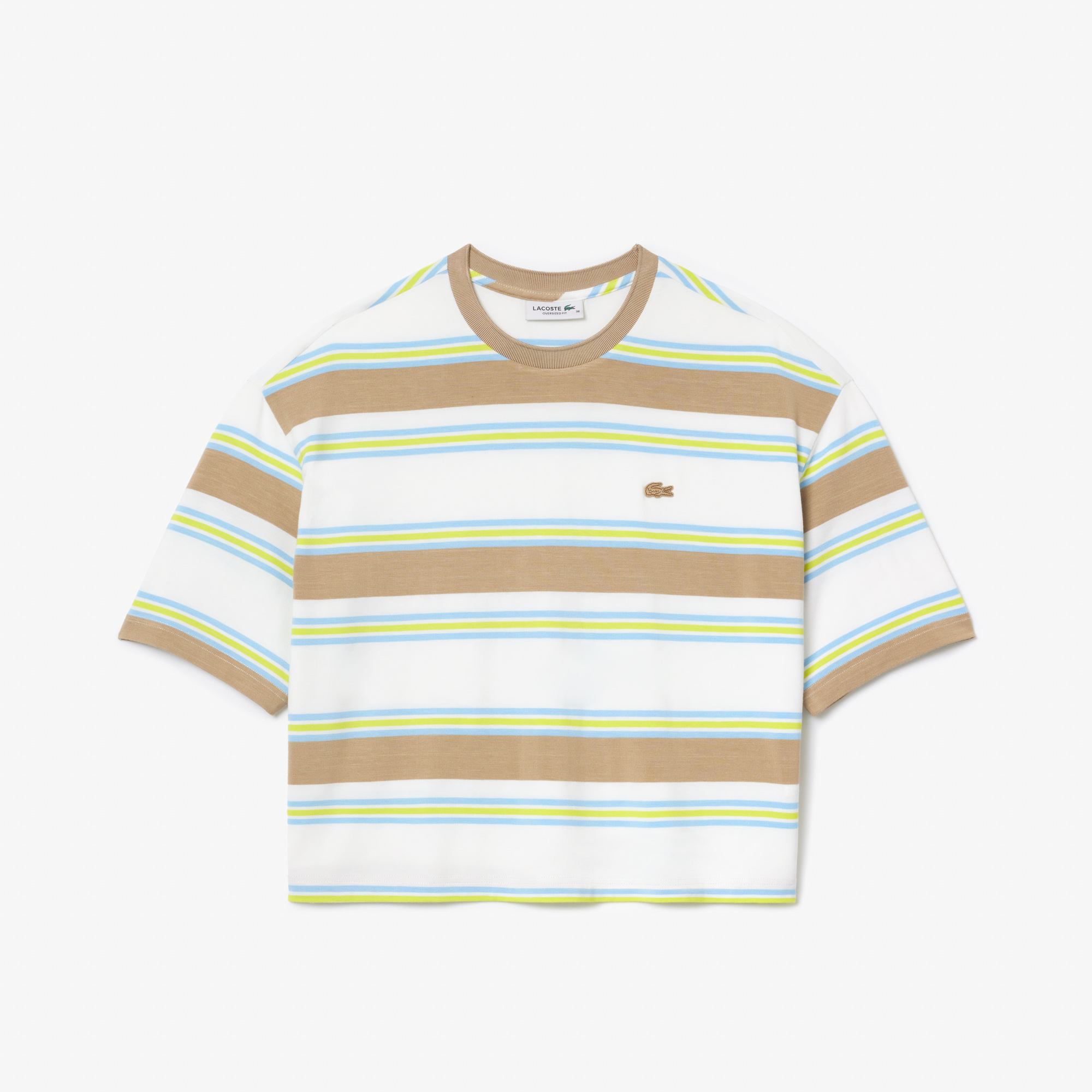 Áo Thun Lacoste Nữ Oversize Kẻ Sọc Chất Liệu Cotton