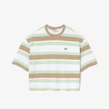Áo Thun Lacoste Nữ Oversize Kẻ Sọc Chất Liệu Cotton